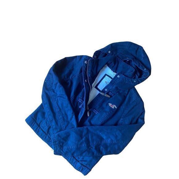 Hollister Black Sherpa Lined Full Zip Coat Toddle Wooden Buttons Medium - Picture 2 of 6